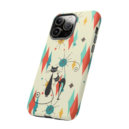 Atomic Kitty Cat, Mid Mod Franciscan Pattern, Kitsch Tough Phone Cases