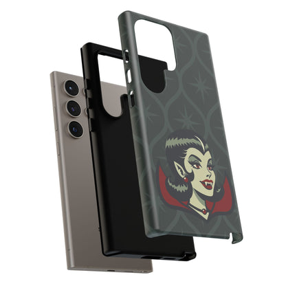 Vampire Dracula Girl Halloween Goth Horror Buff MCM Green Tough Phone Case
