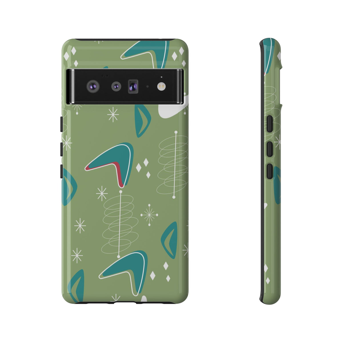 Mid Century Modern Atomic Boomerang, 50s Space Age Tough Phone Case