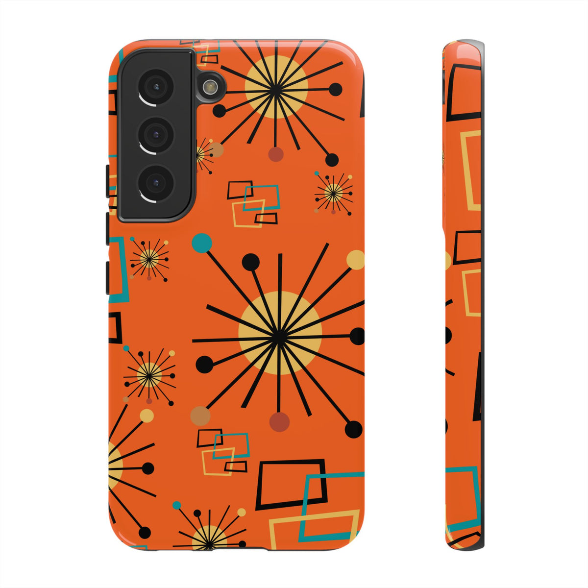 Mid Century Modern Sinatra Orange, Starburst, Geometric Funky Fun Tough Phone Case - Mid Century Modern Gal