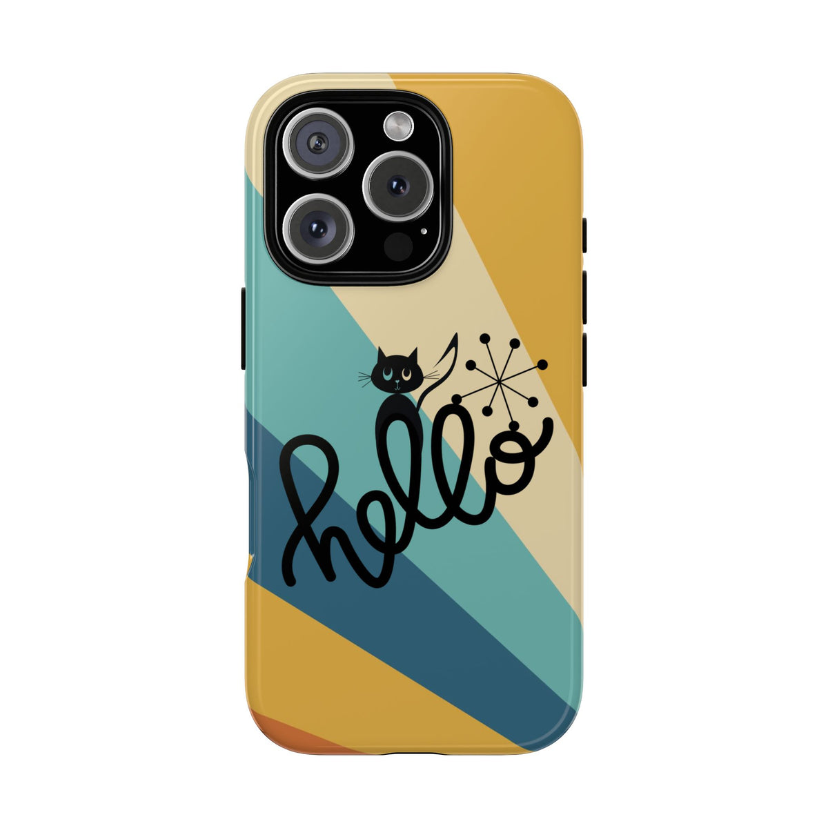 Atomic Groovy Cat, Retro, Kitschy, Hello Starburst, Mid Mod Smart Phone Tough Phone Cases
