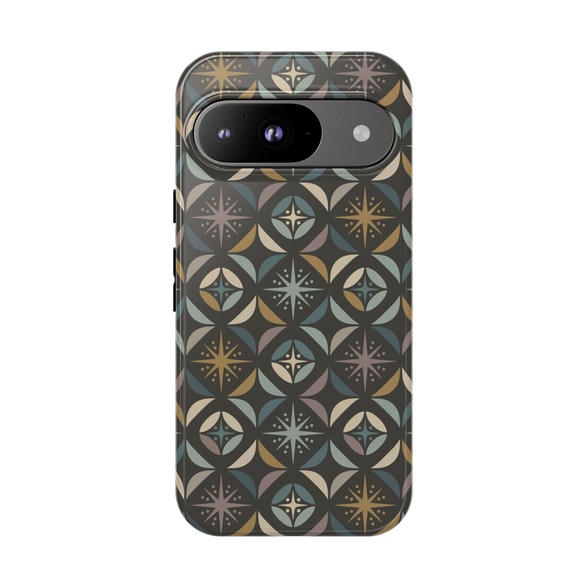 Mid Century Modern Elegant Gray Geometric Starburst Tough Phone Case