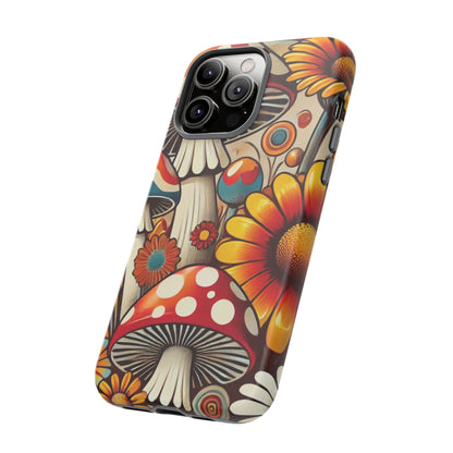 Colorful Mushroom Flower Phone Case - Boho Chic Design