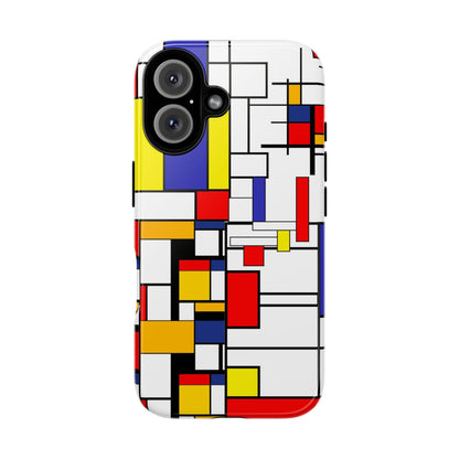 Retro Mod Mondrian, Mid Century Modern Style Tough Phone Case - Mid Century Modern Gal