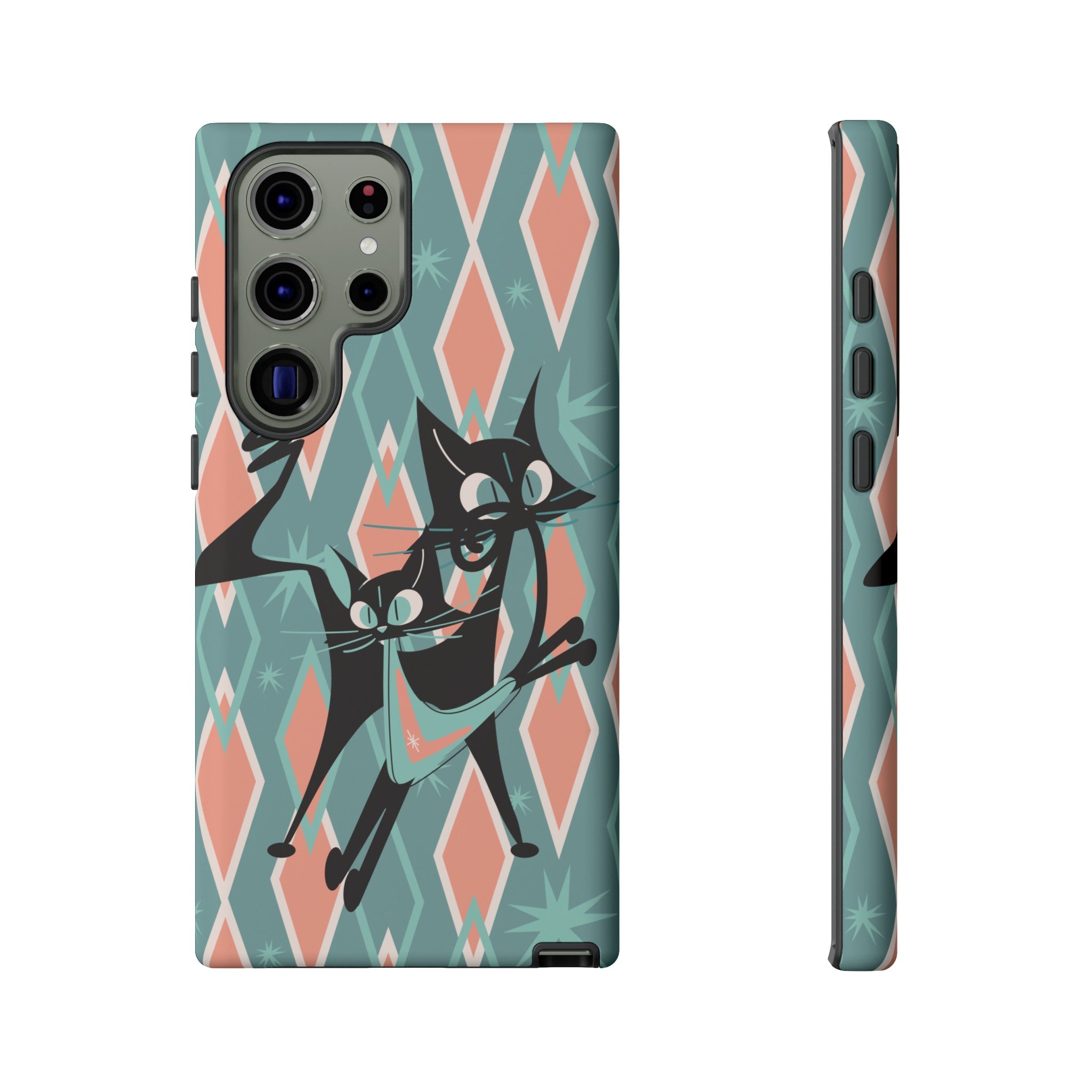 Mid Mod Atomic Cat Kitschy Retro Chic Samsung, Smart Phone Tough Cases