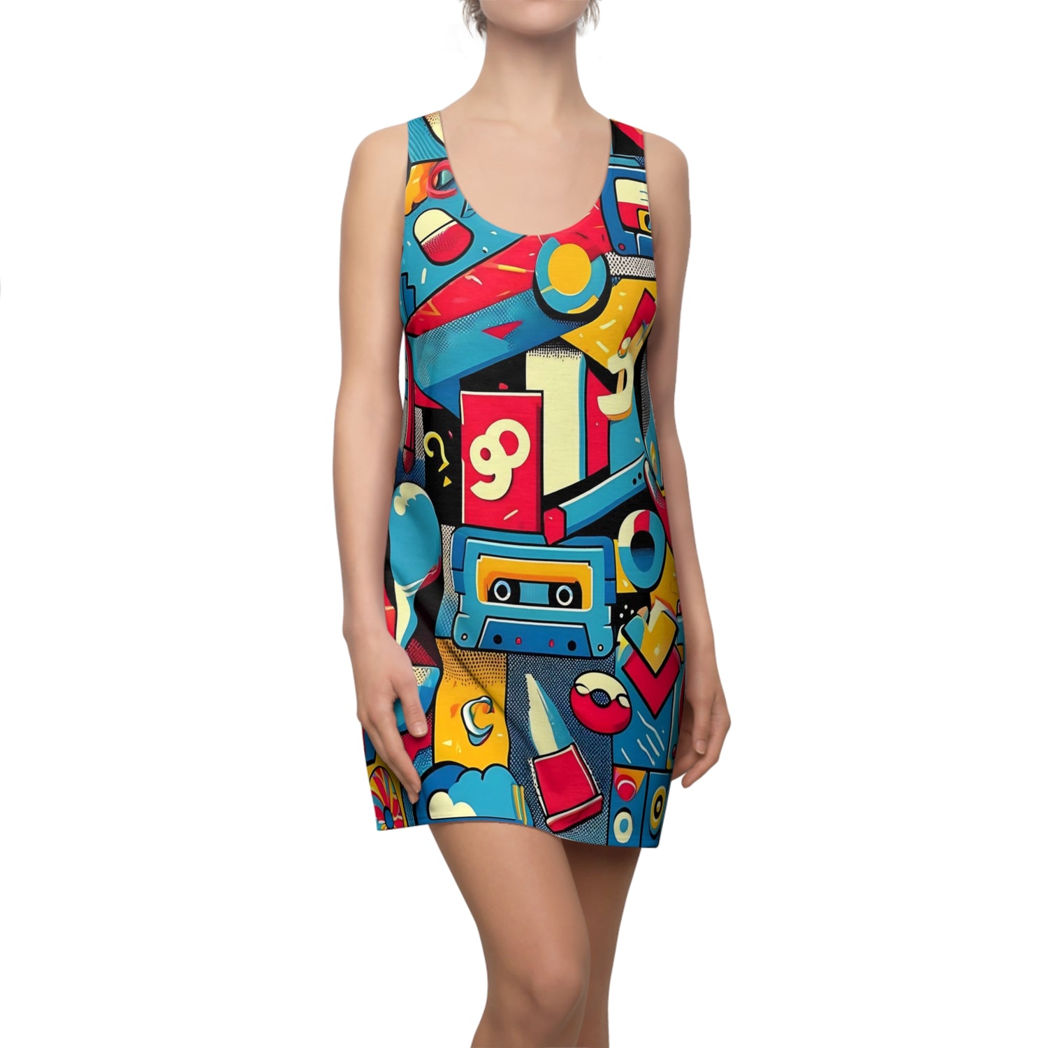 90s Summer Party, Hip Retro Women's Racerback Dress XS 90s Summer Party, Hip Retro Women's Racerback Dress XS