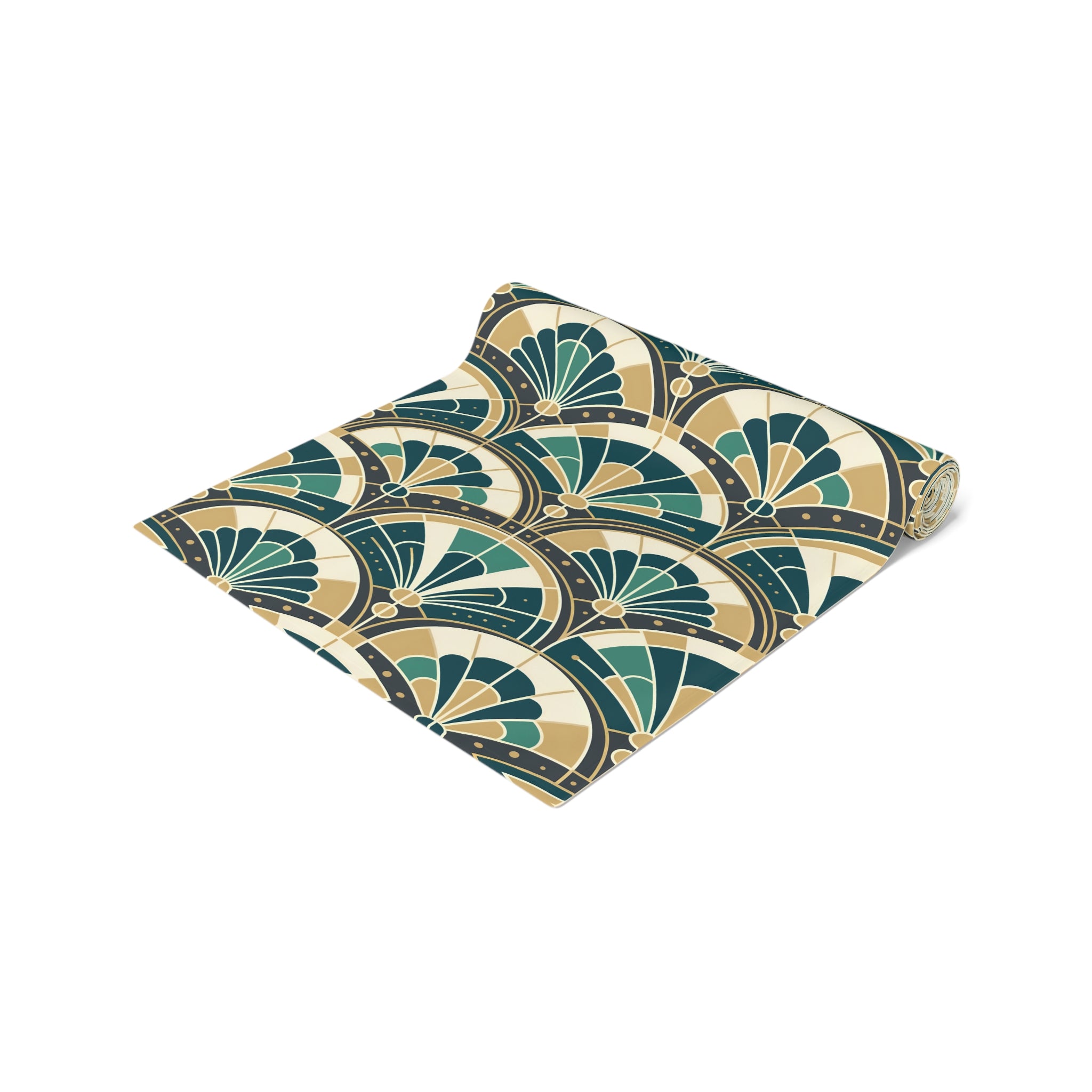 Art Deco Peacock Inspired Table Runner - Mid Century Modern Gal