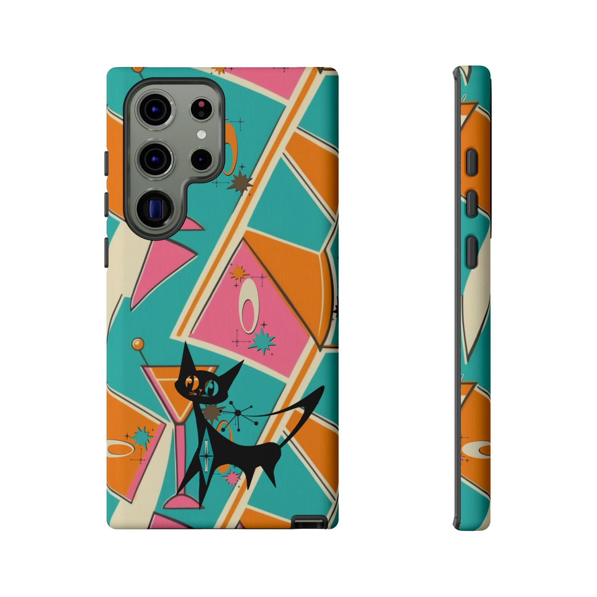 Atomic Cat Mid Mod Retro Cat Phone Case - Tough Cases for Stylish Cat Lovers - Mid Century Modern Gal
