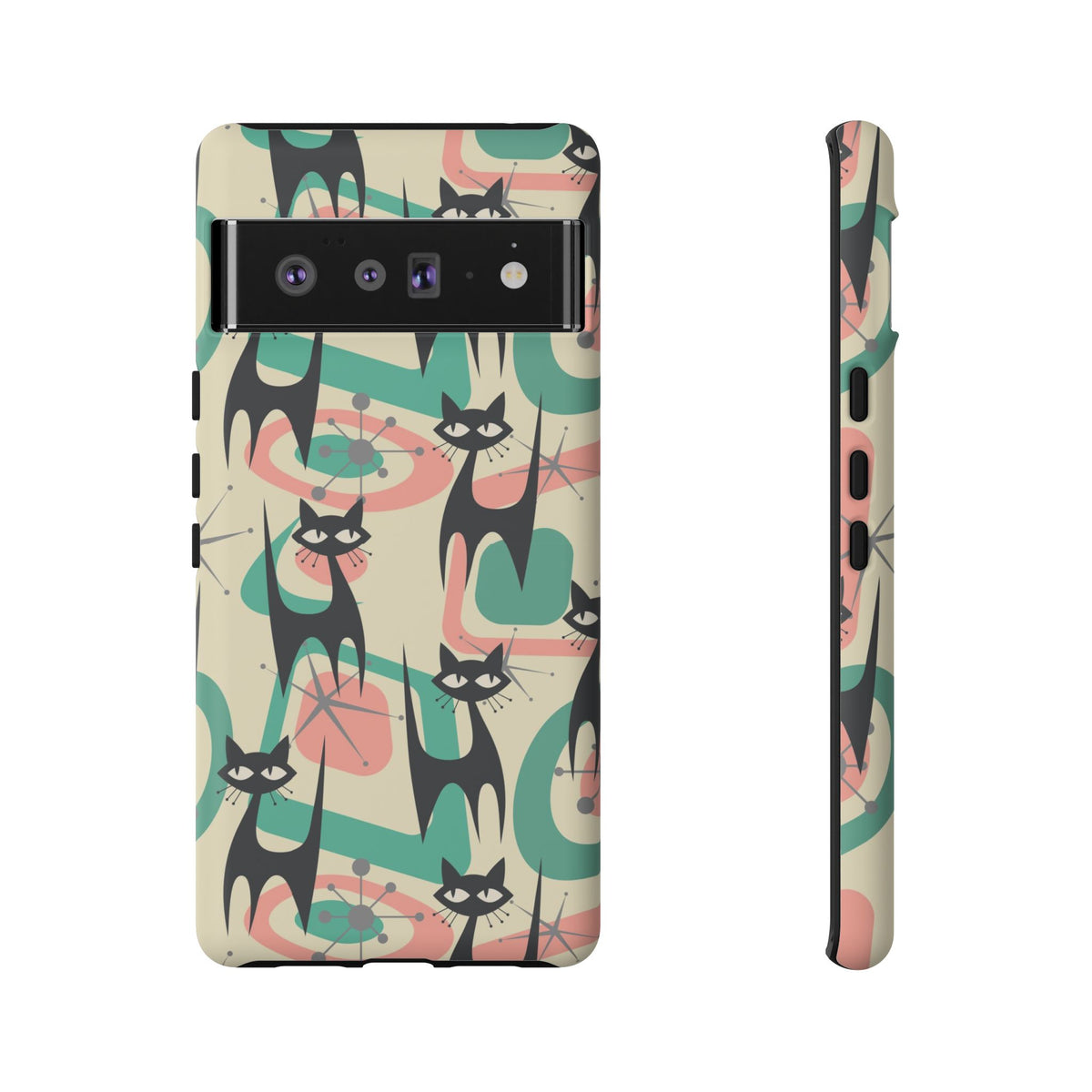 Atomic Cat Mid Century Modern Starburst Retro Kitsch Tough Phone Case