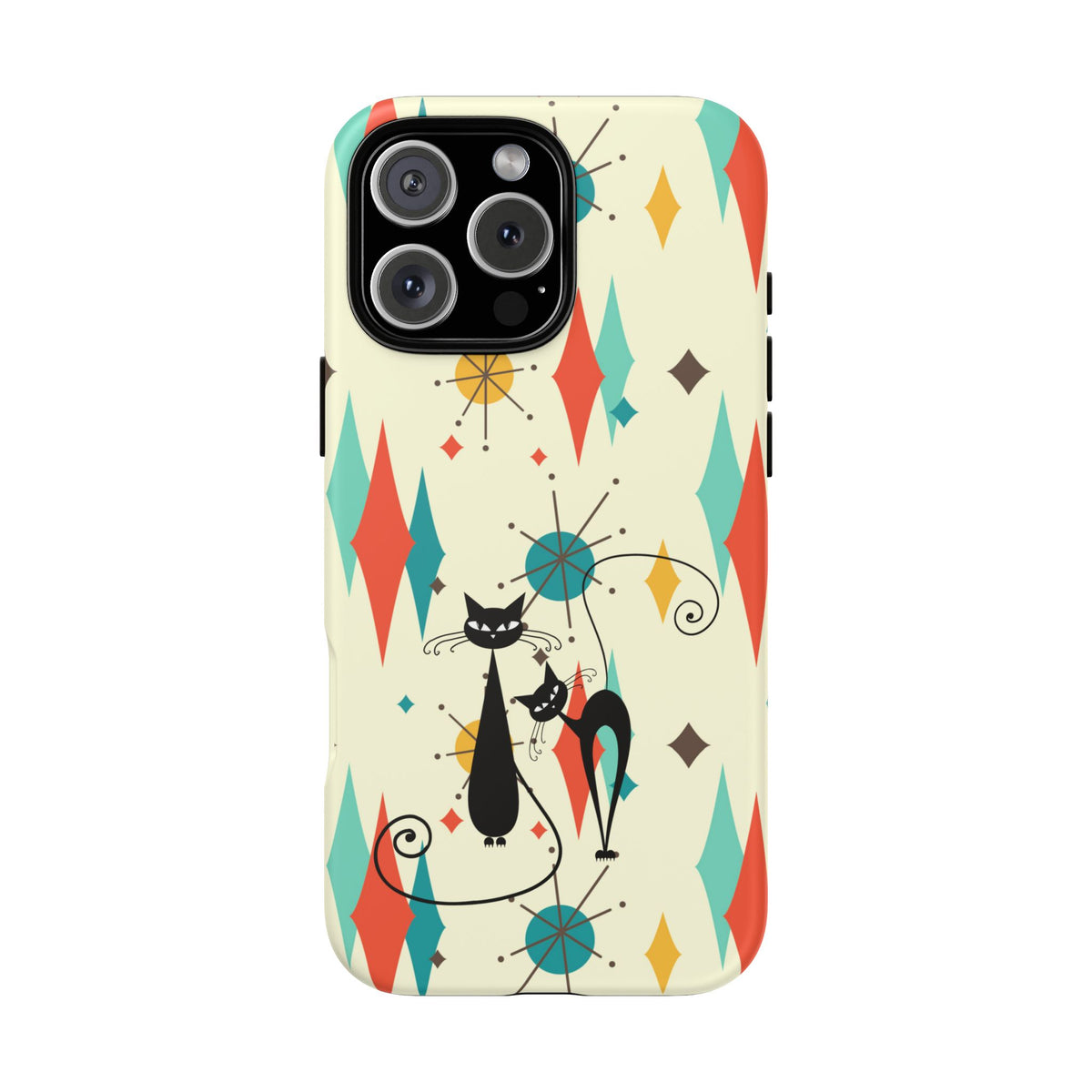 Atomic Kitty Cat, Mid Mod Franciscan Pattern, Kitsch Tough Phone Cases