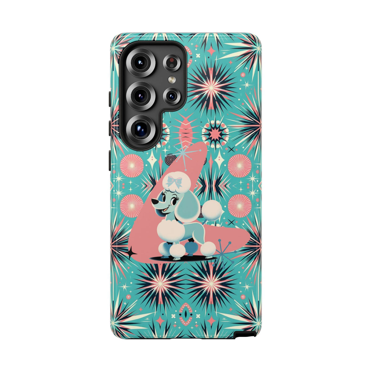 1950s Mid Century Modern Atomic Pink, Poodle Retro Smart Phone Tough Cases
