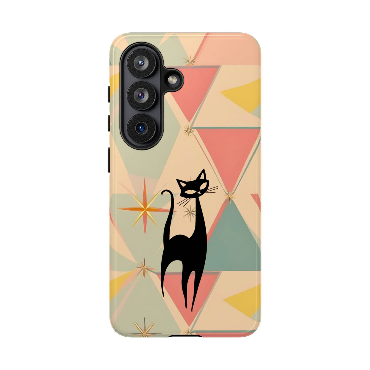 Atomic Cat Mid Mod Retro Cat Phone Case | Tough Cases with Vintage Vibe | Ideal for Cat Lovers