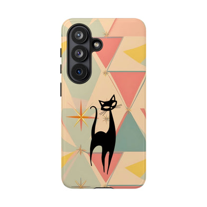 Atomic Cat Mid Mod Retro Cat Phone Case | Tough Cases with Vintage Vibe | Ideal for Cat Lovers