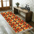 Mid Century Modern Groovy 70s Space Orbs, Brown Orange Yellow Rug Runner With Tassels - Mid Century Modern Gal