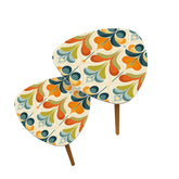 Mid Century Modern Groovy Retro Floral, Orange Green, Blue Nesting Tables - Mid Century Modern Gal