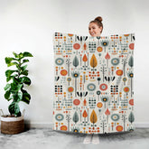 Scandinavian Floral Mid Mod Retro Flower Minky Blanket - Mid Century Modern Gal