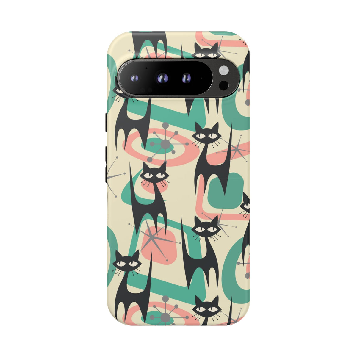 Atomic Cat Mid Century Modern Starburst Retro Kitsch Tough Phone Case