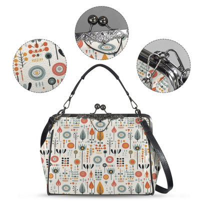 Mid Century Modern Scandinavian Designed Kisslock Crossbody Purse - Mid Century Modern Gal