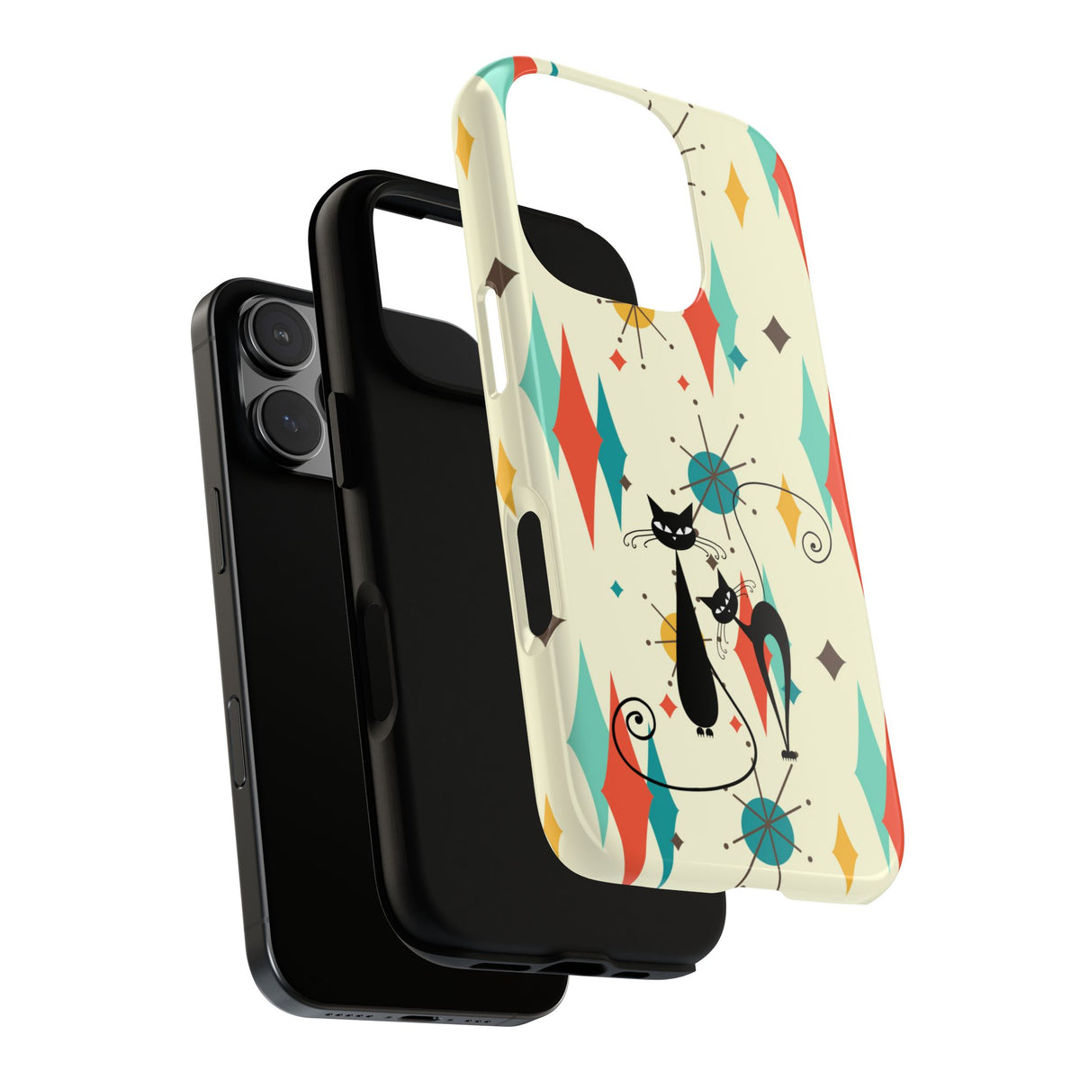Atomic Kitty Cat, Mid Mod Franciscan Pattern, Kitsch Tough Phone Cases