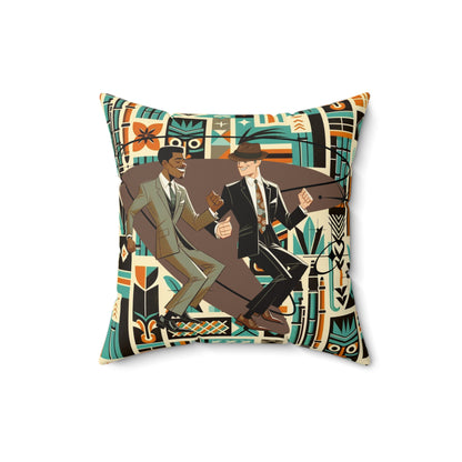 Mod Men Tiki Lounge Palm Springs Cali, Retro Mod Dance Vibe Pillow - Mid Century Modern Gal