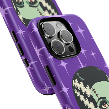 Bride of Frankenstein Retro Mid Mod Horror Buff Purple Halloween Tough Phone Case
