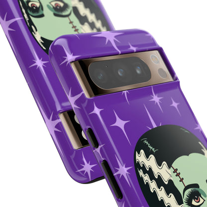 Bride of Frankenstein Retro Mid Mod Horror Buff Purple Halloween Tough Phone Case