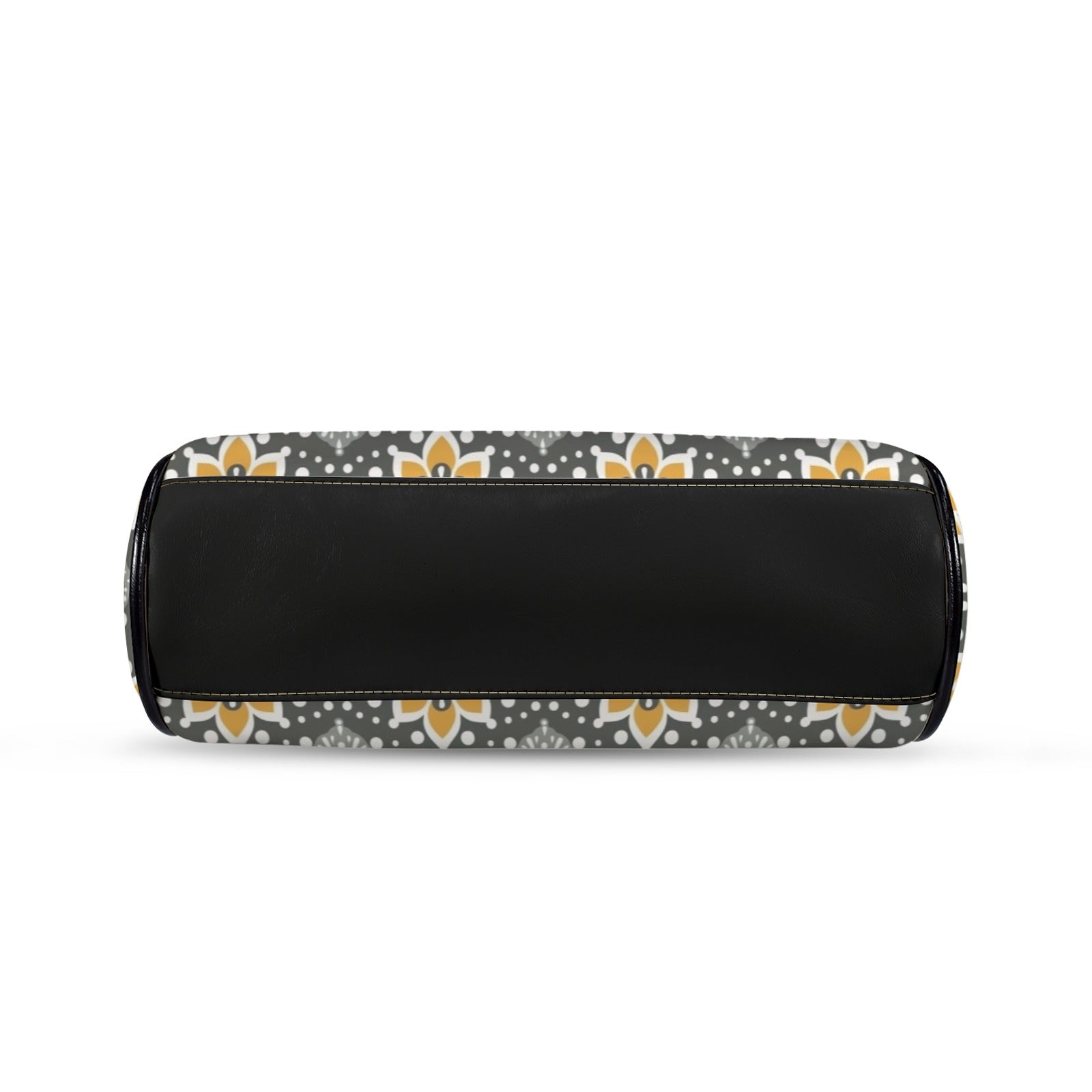 Floral Bohemian Retro Gray Yellow Modern Kisslock Crossbody Purse - Mid Century Modern Gal