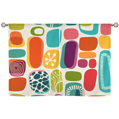 Mid Century Modern Amoeba Cafe Window Curtains - Mid Century Modern Gal