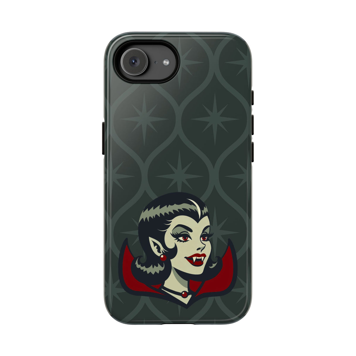 Vampire Dracula Girl Halloween Goth Horror Buff MCM Green Tough Phone Case