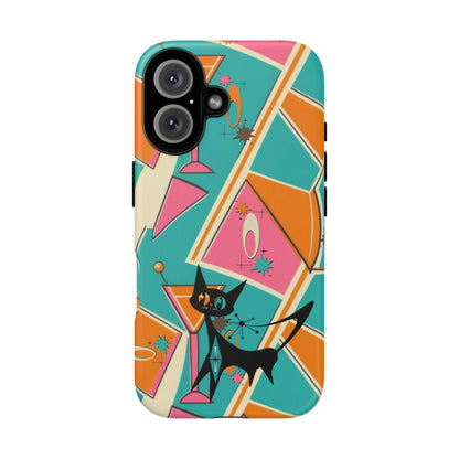 Atomic Cat Mid Mod Retro Cat Phone Case - Tough Cases for Stylish Cat Lovers