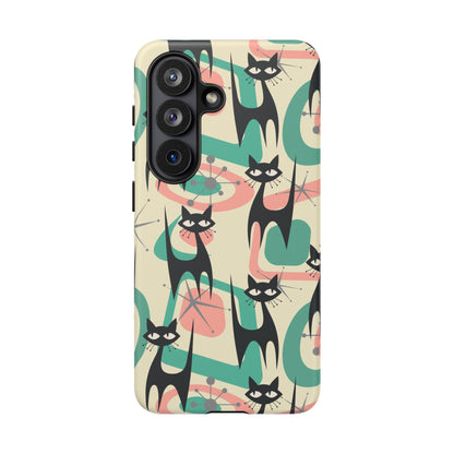 Atomic Cat Mid Century Modern Starburst Retro Kitsch Tough Phone Case