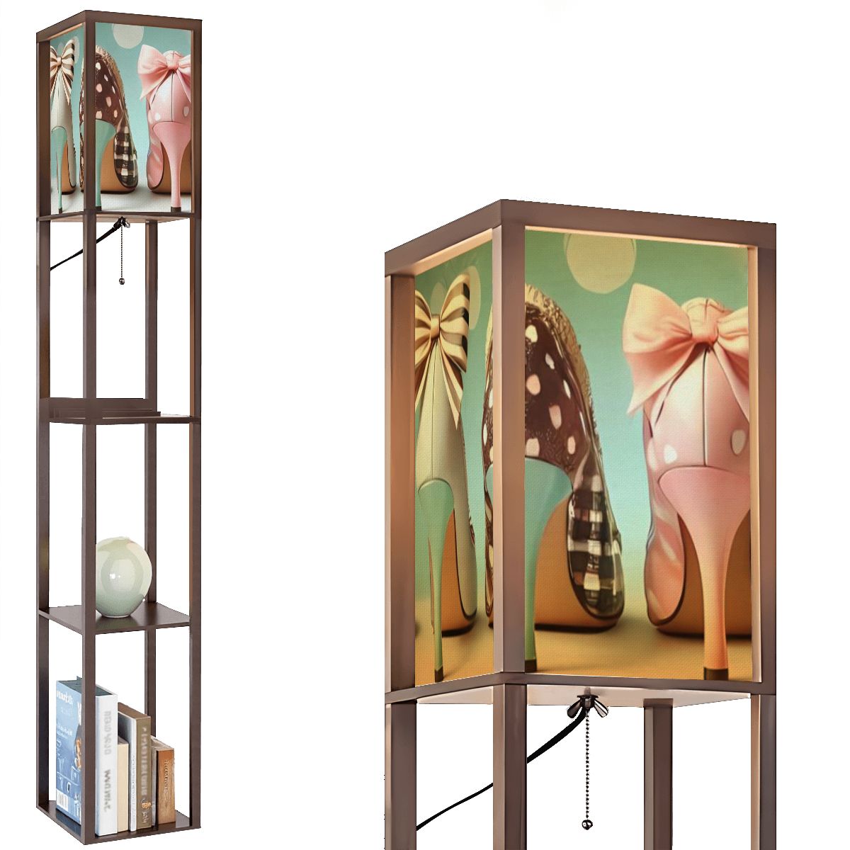Shoe Lover Mid Mod Lampshade for Floor Lamp with Shelves - Mid Century Modern Gal
