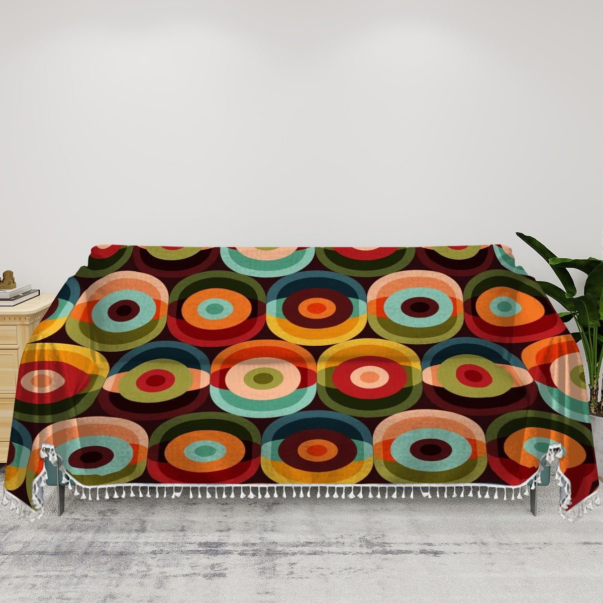 Mid Mod 60s Groovy Orbs Couch Lightweight Covers Blanket - Mid Century Modern Gal