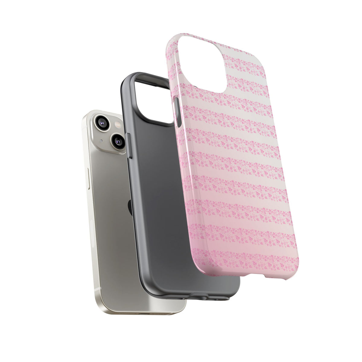 Pink Pyrex Gooseberry Striped Phone Case, Stylish Phone Cover, Tough Protective Case, Cute Cell Phone Case, Trending Gift for Her