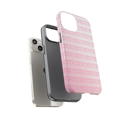 Pink Pyrex Gooseberry Striped Phone Case, Stylish Phone Cover, Tough Protective Case, Cute Cell Phone Case, Trending Gift for Her