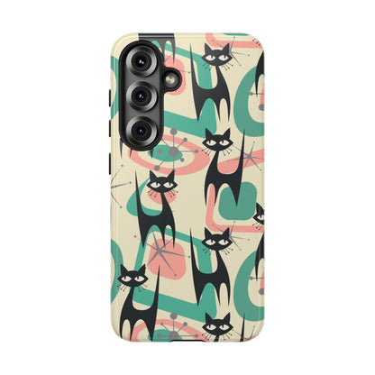 Atomic Cat Mid Century Modern Starburst Retro Kitsch Tough Phone Case