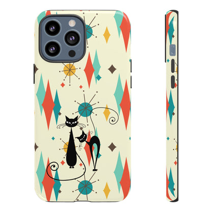 Atomic Kitty Cat, Mid Mod Franciscan Pattern, Kitsch Tough Phone Cases