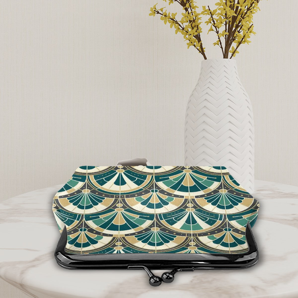Art Deco Peacock Inspired Coin Purse - Mid Century Modern Gal
