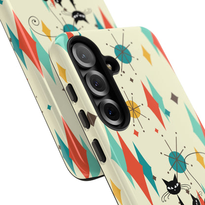 Atomic Kitty Cat, Mid Mod Franciscan Pattern, Kitsch Tough Phone Cases