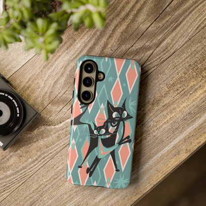 Mid Mod Atomic Cat Kitschy Retro Chic Samsung, Smart Phone Tough Cases