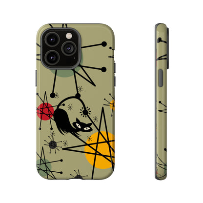 Mid Century Modern Atomic Cat, Retro Chic Groovy Mod Samsung, Smart Phone Tough Cases