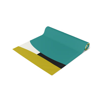 Mid Century Modern Retro MCM Design Abstract Table Runner Turquoise, Green, White, Black MCM Mid Modern Table Runner - Mid Century Modern Gal