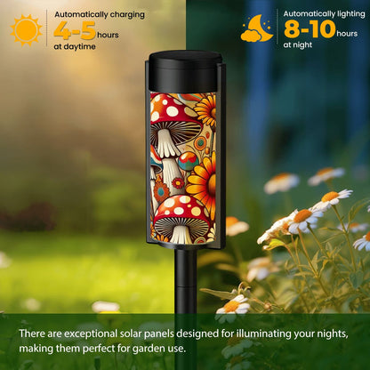 70s Retro Groovy Mushroom Sunflower Garden MCM Outdoor Solar Lights - Mid Century Modern Gal