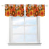 Retro Mid Mod 70s Flower Power Orange, Brown Yellow Retro Kitchen Valance Curtains - Mid Century Modern Gal