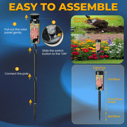 Kitsch Cat Mid Century Modern Garden Stake Solar Lights - Mid Century Modern Gal