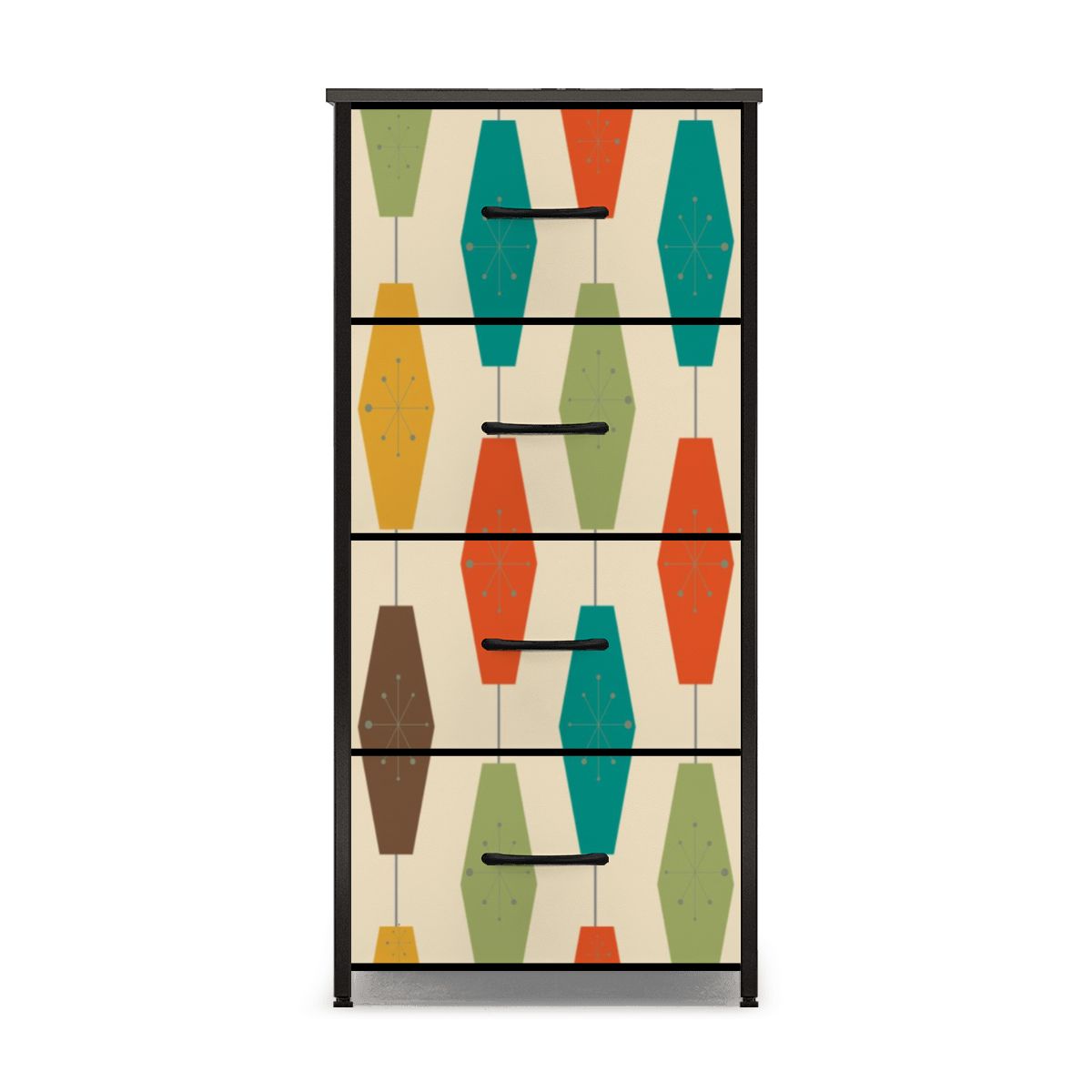 Mid Century Modern Groovy Lantern Designed 4-Drawer Dresser - Mid Century Modern Gal