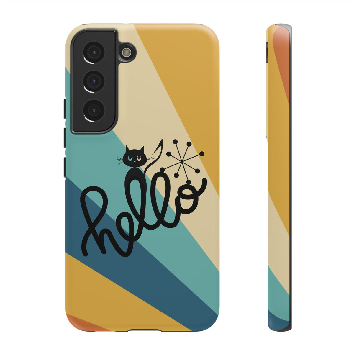Atomic Groovy Cat, Retro, Kitschy, Hello Starburst, Mid Mod Smart Phone Tough Phone Cases - Mid Century Modern Gal