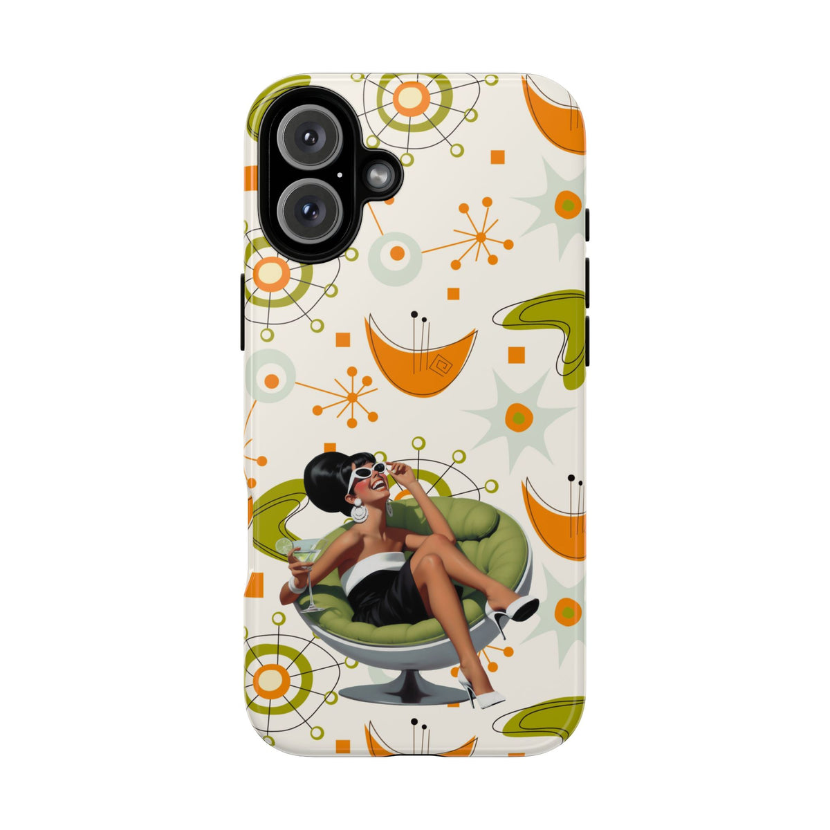Mid Century Modern Atomic Starburst Mid Mod 60s Gal Retro Chic Tough Phone Case with Vintage Glamour Design