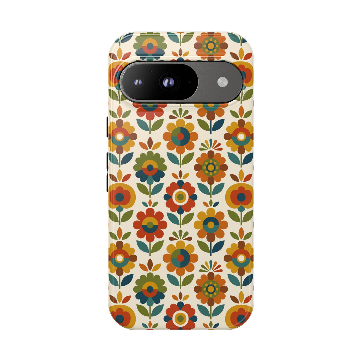 Mid Century Modern Scandinavian Floral Earth Tones Tough Phone Case