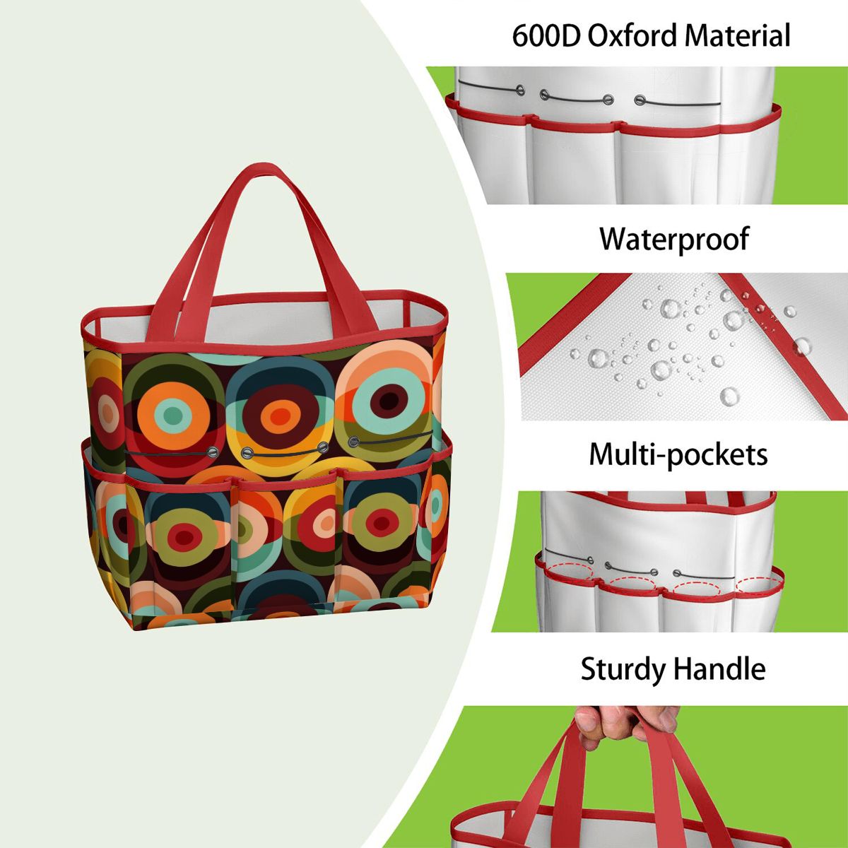 Retro Groovy Mod Space Orb Designed Mid Century Modern Garden Tool Bag